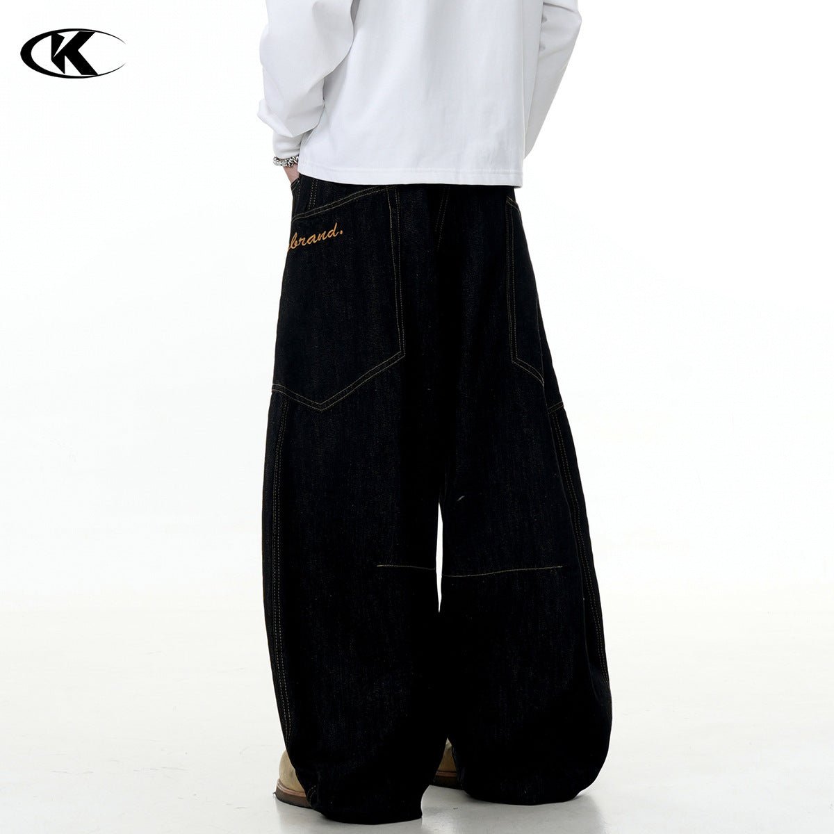 11KN High Street Large Pocket Letter Embroidered Jeans