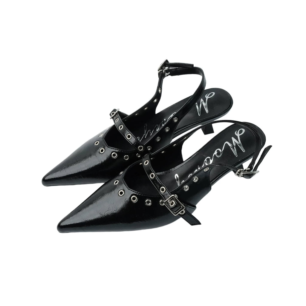 Mooreyu Pointed Belt Buckle Temperament Versatile High Heels