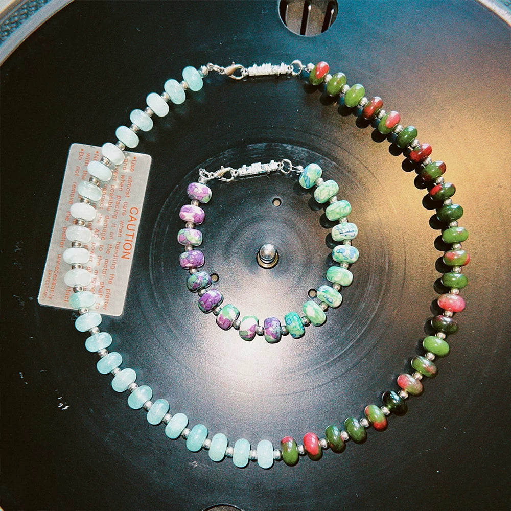 ChillHigh Vintage Cracked Bead Stone Bracelet