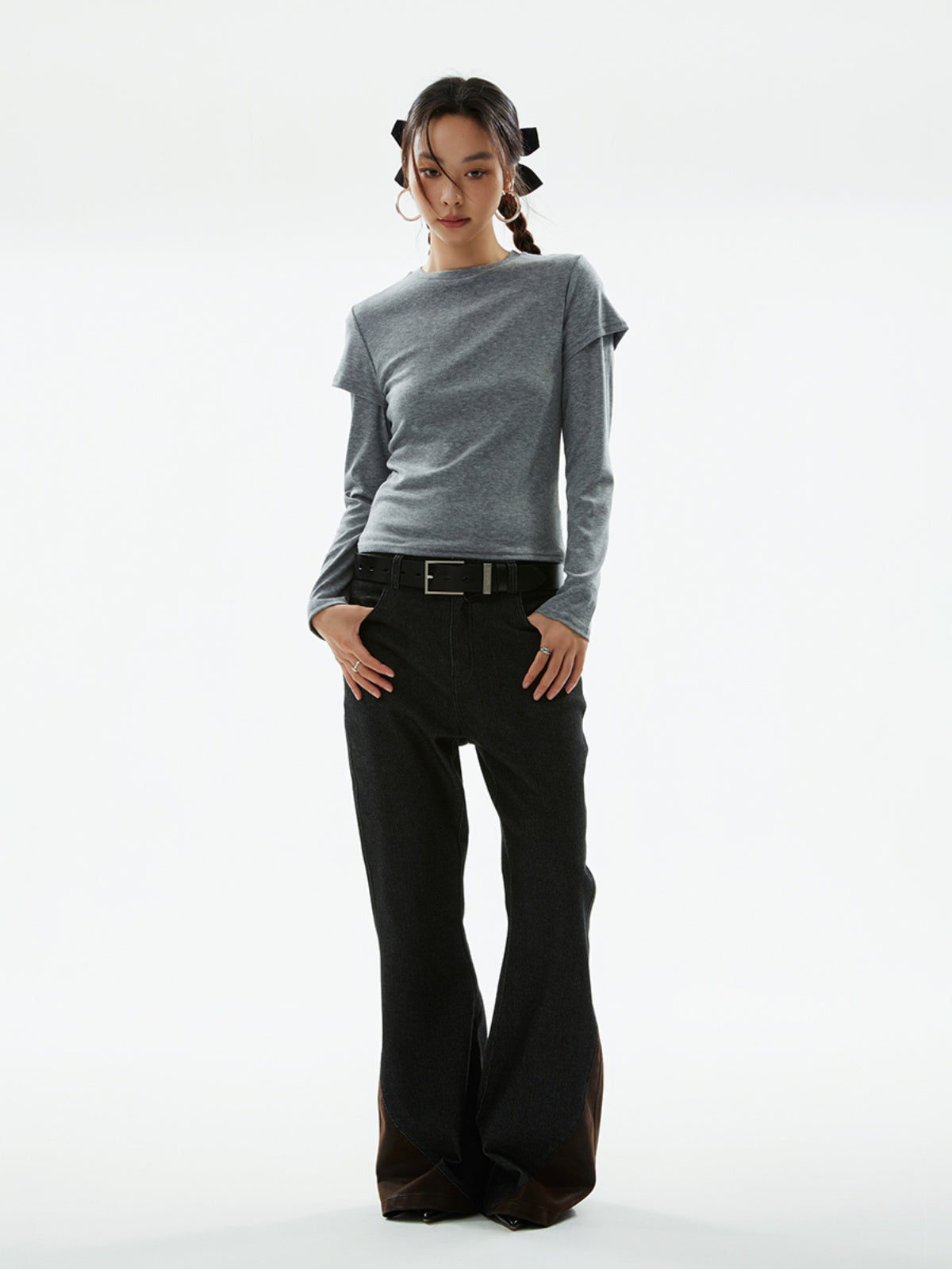FUNKYFUN Tencel Thin Soft Comfortable Long-sleeved Bottoming Shirt