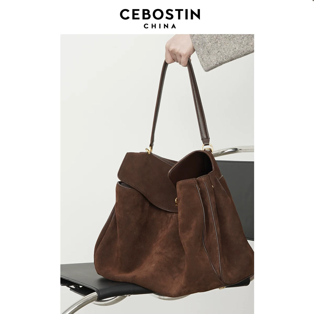 Cebostin Retro Cow Cashmere Large Capacity Tote Bag