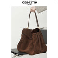 Cebostin Retro Cow Cashmere Large Capacity Tote Bag