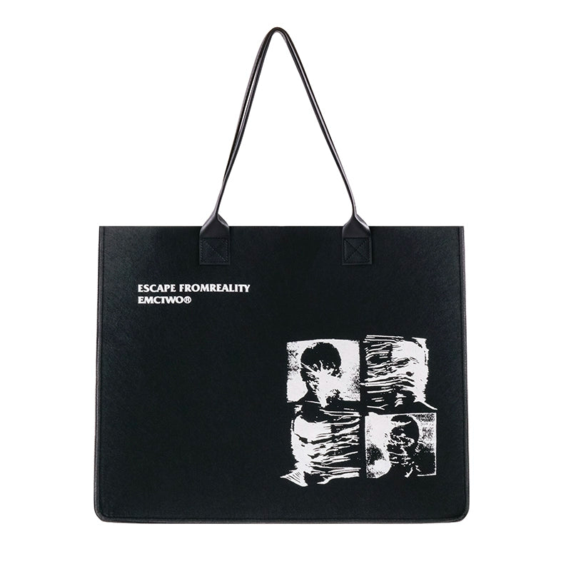 BTSG X EMCTWO original large-capacity LOGO student tote bag