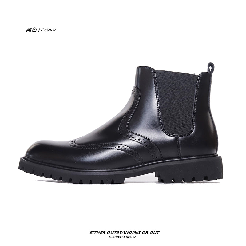 SHENLV STUDIO British High-top Pointed Chelsea Boots