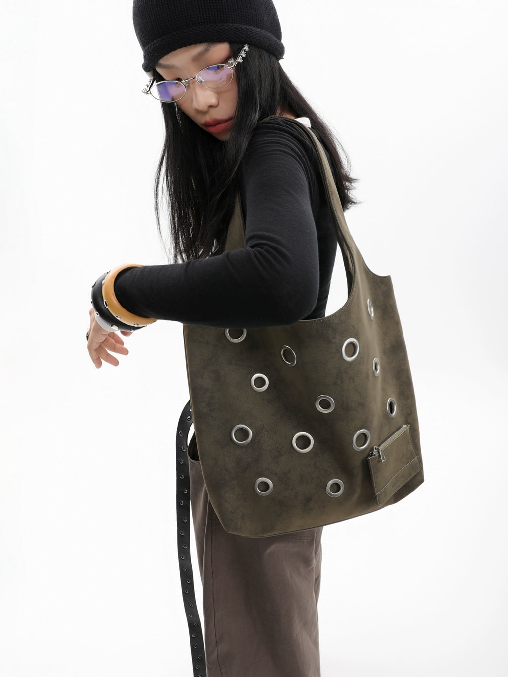 JANDRESS Vintage Large Capacity Underarm Tote Bag