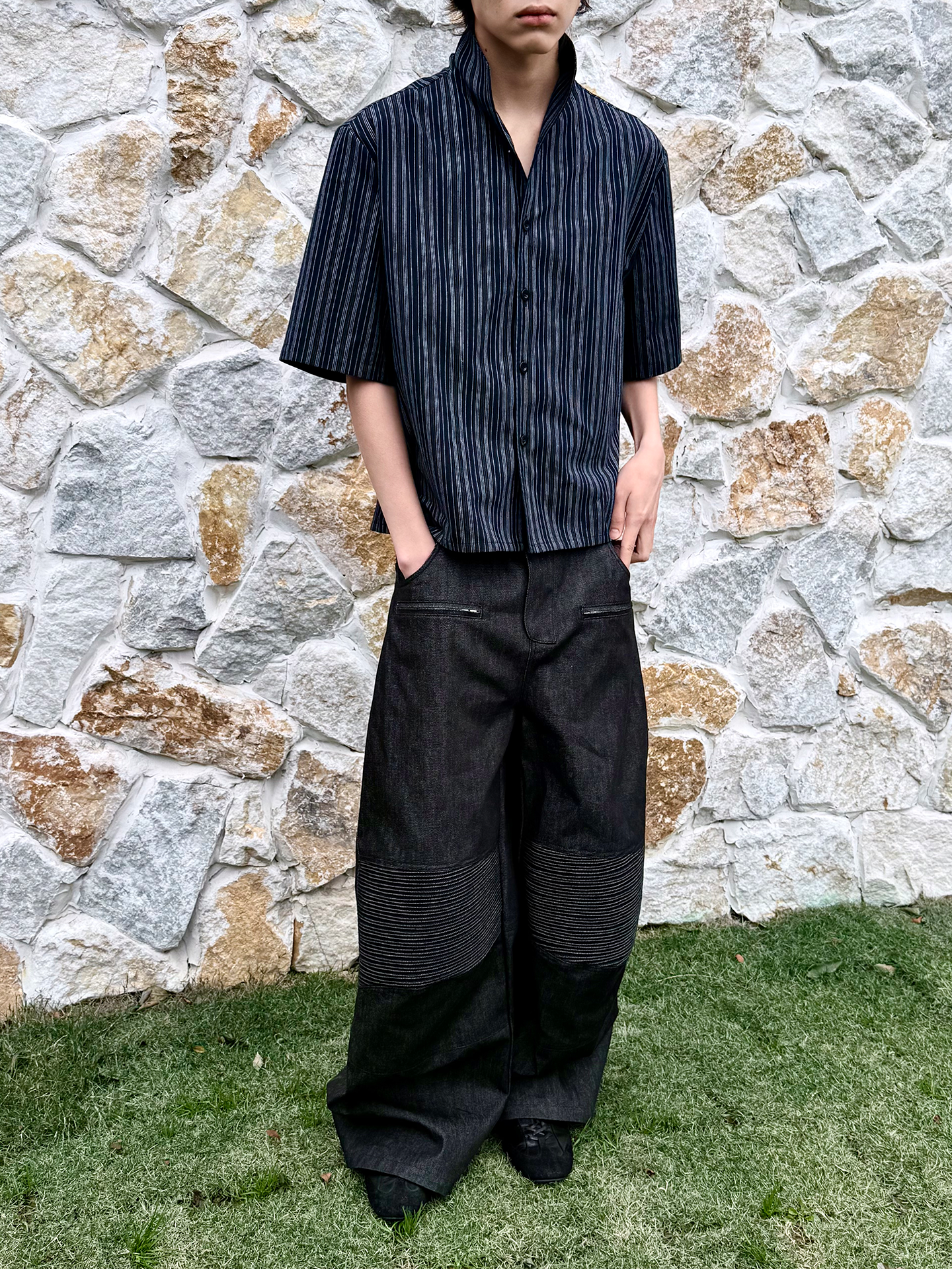 JCAESAR Striped Breathable Short-sleeved Shirt