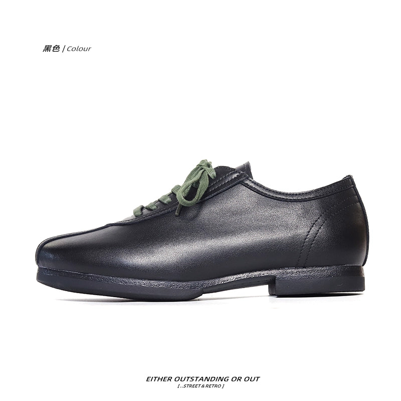 SHENLV STUDIO Japanese Retro Leather Casual Training Leather Shoes