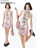 YEDM Retro Velvet Neck Dress