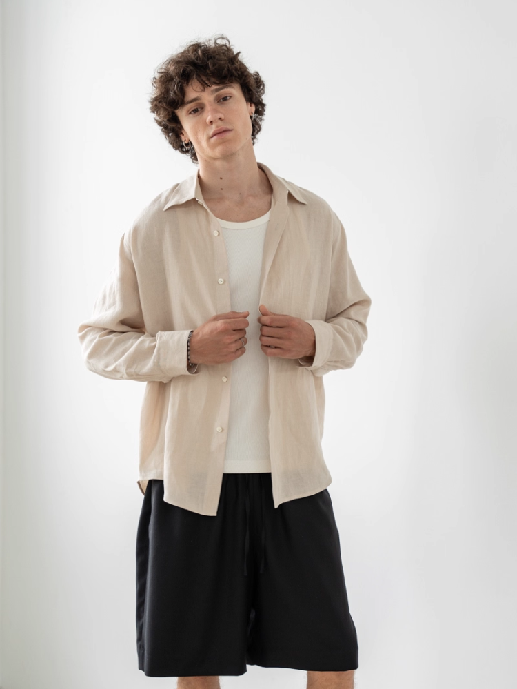 KONOOT Drape Simple Versatile Square Neck Long-sleeved Shirt