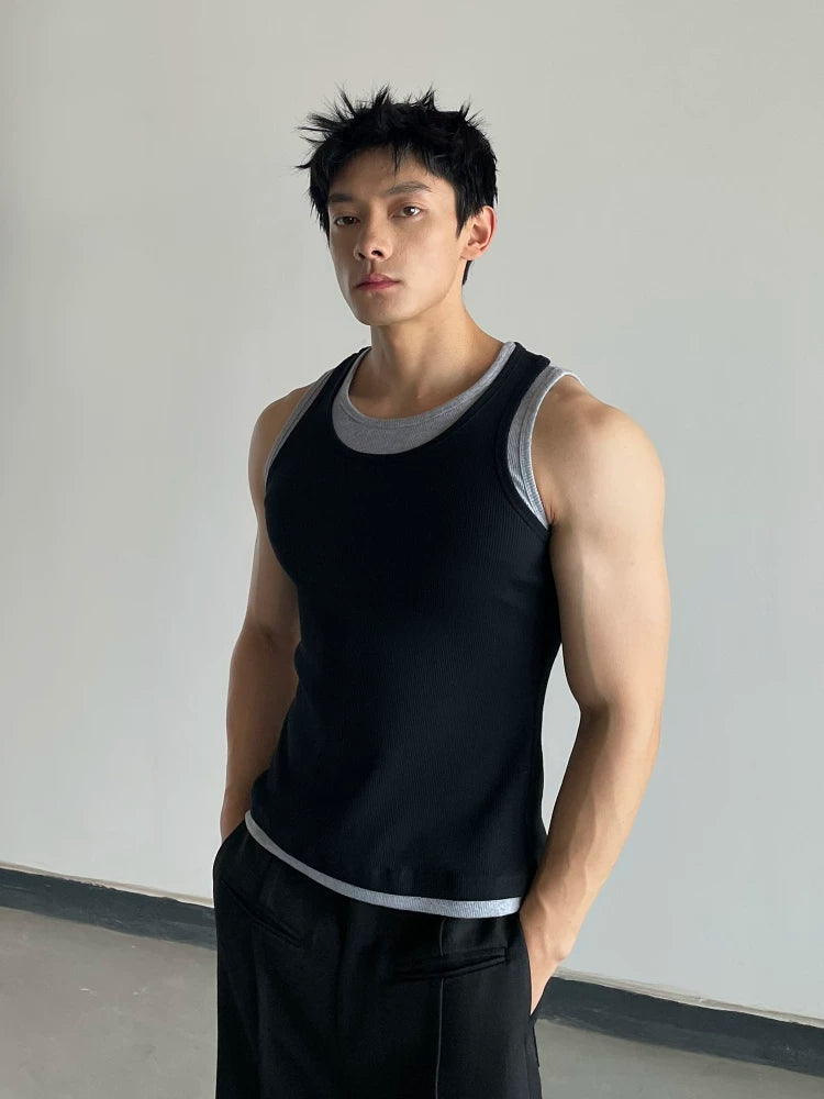 DAY NY I-shaped Fake Two-piece Slim-fit Vest