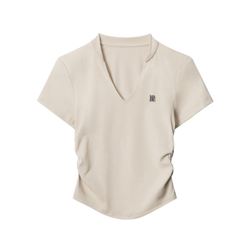 Nariele American Vintage V-neck Hottie Pleated Tee