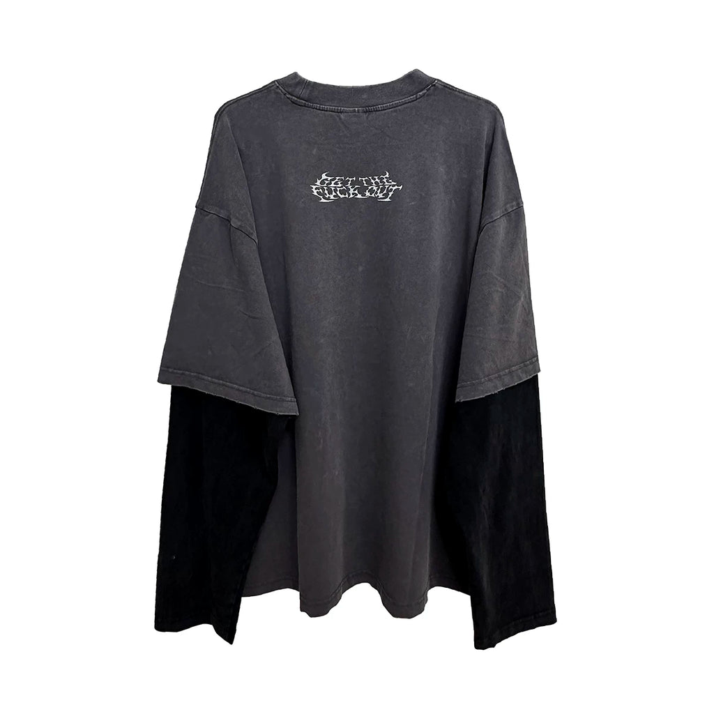Wetbody Fake Two Casual Versatile Long Sleeves