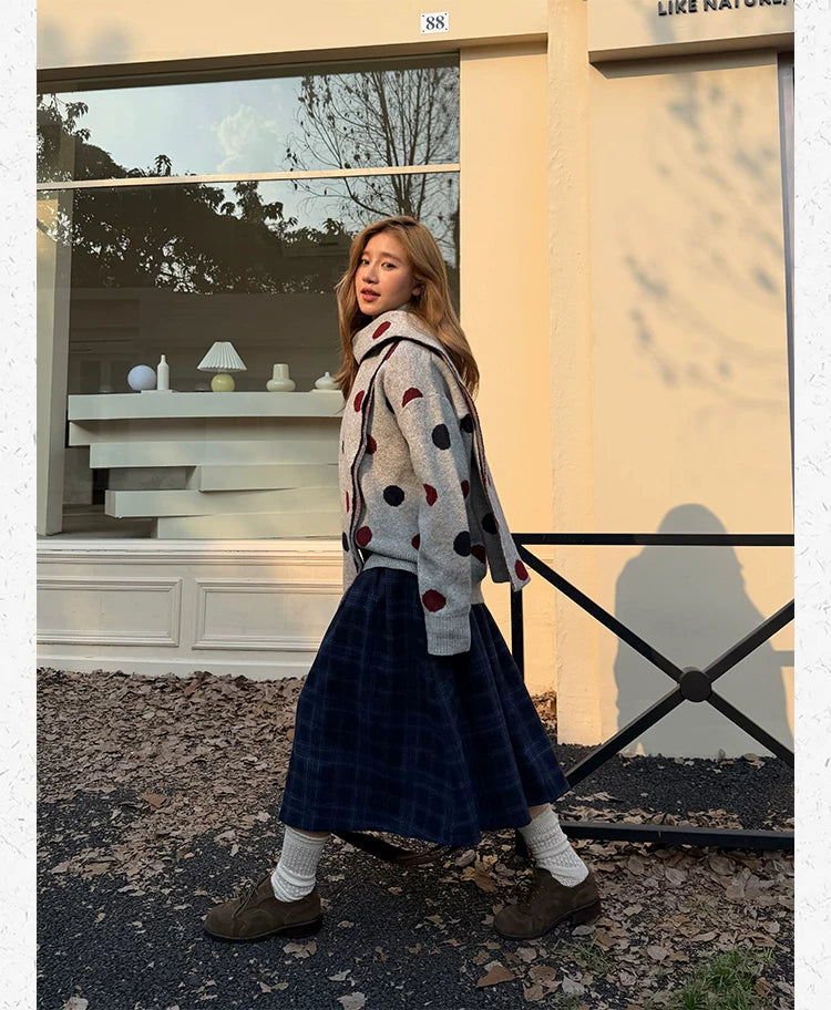 CCYE Polka Dot Lazy Wind with Scarf Sweater
