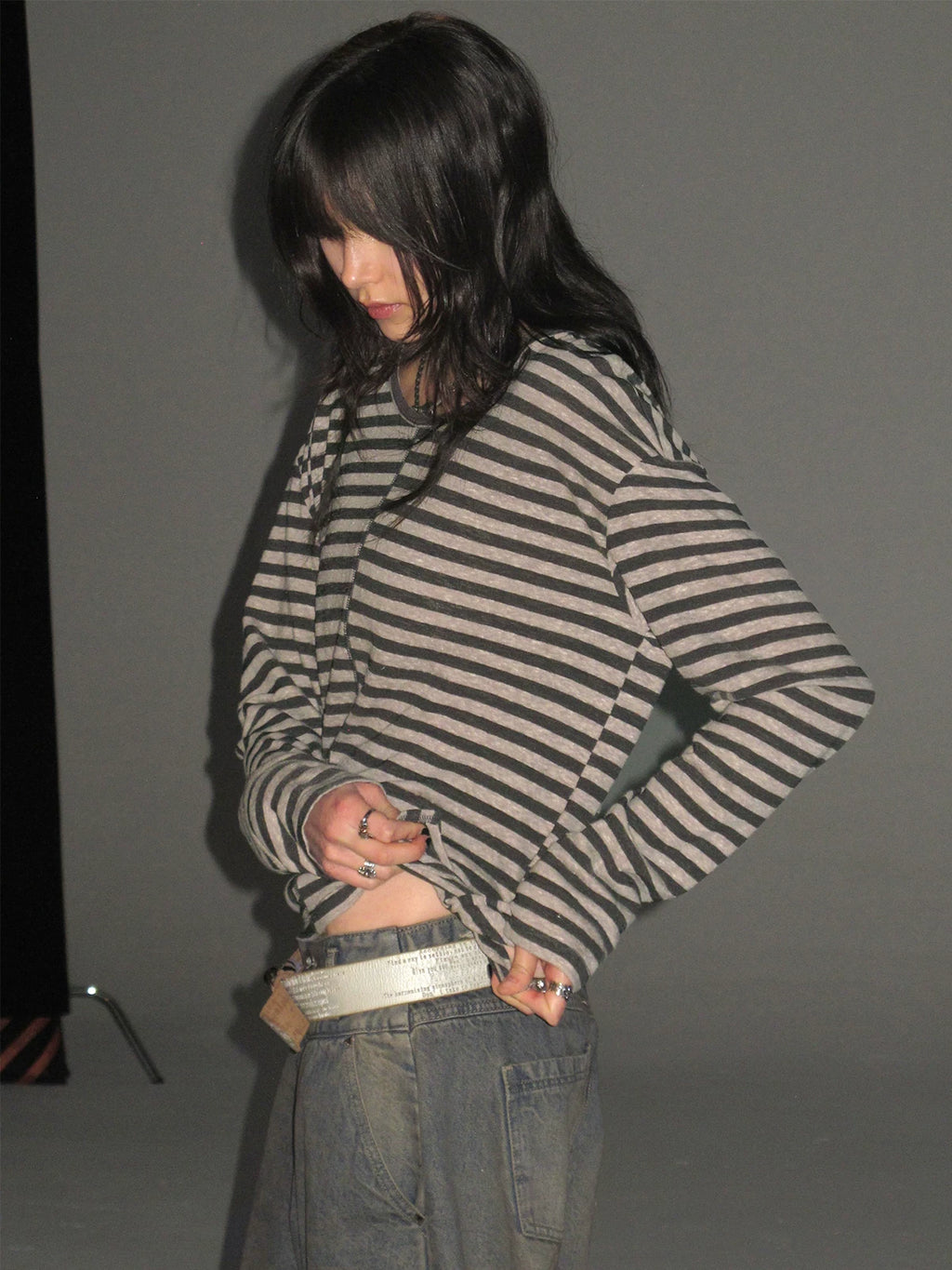 WearAndtear Striped Lightweight Hooded Long Sleeve