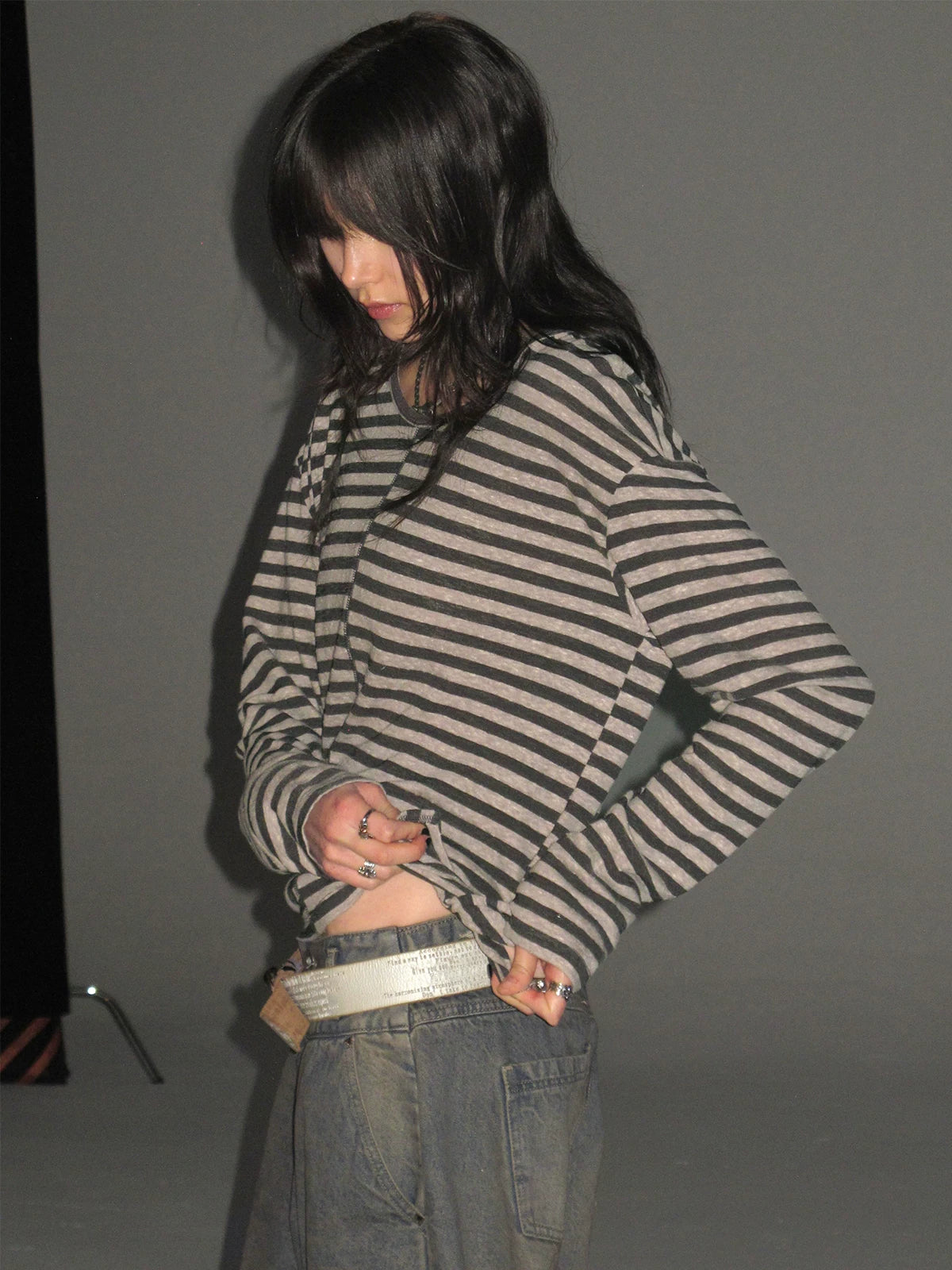 WearAndtear Striped Lightweight Hooded Long Sleeve