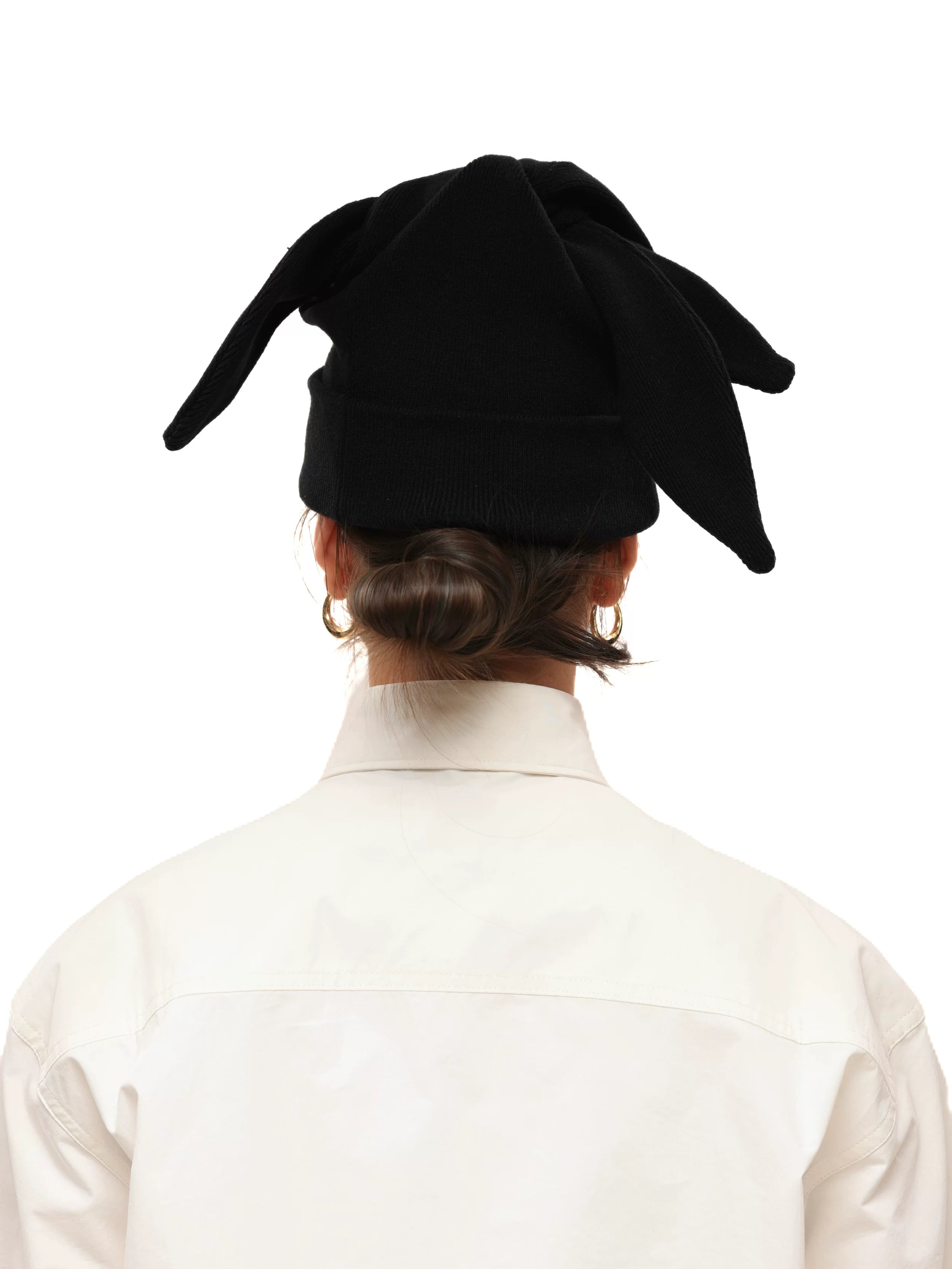 6CRAYON Three-ear Multi-wear Method Solid Color Knitted Wool Hat