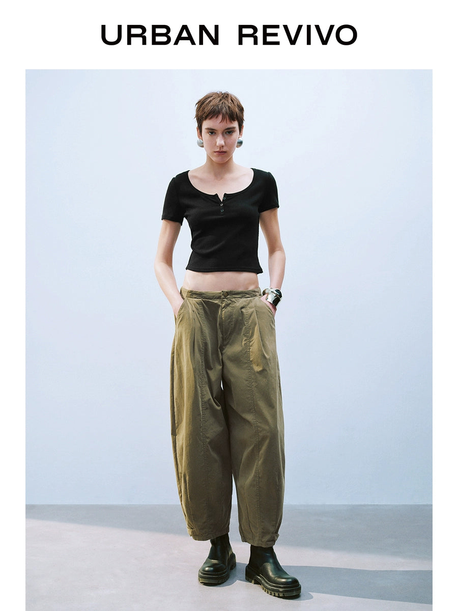 URBAN REVIVO Slim Button-up Tee