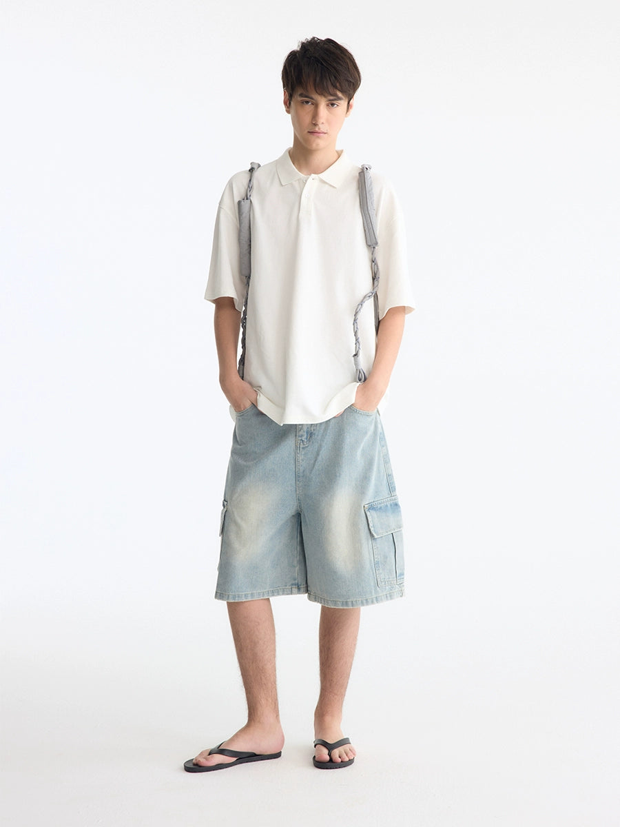 Madeinerror American Wash Loose Wide-Leg Cropped Pants