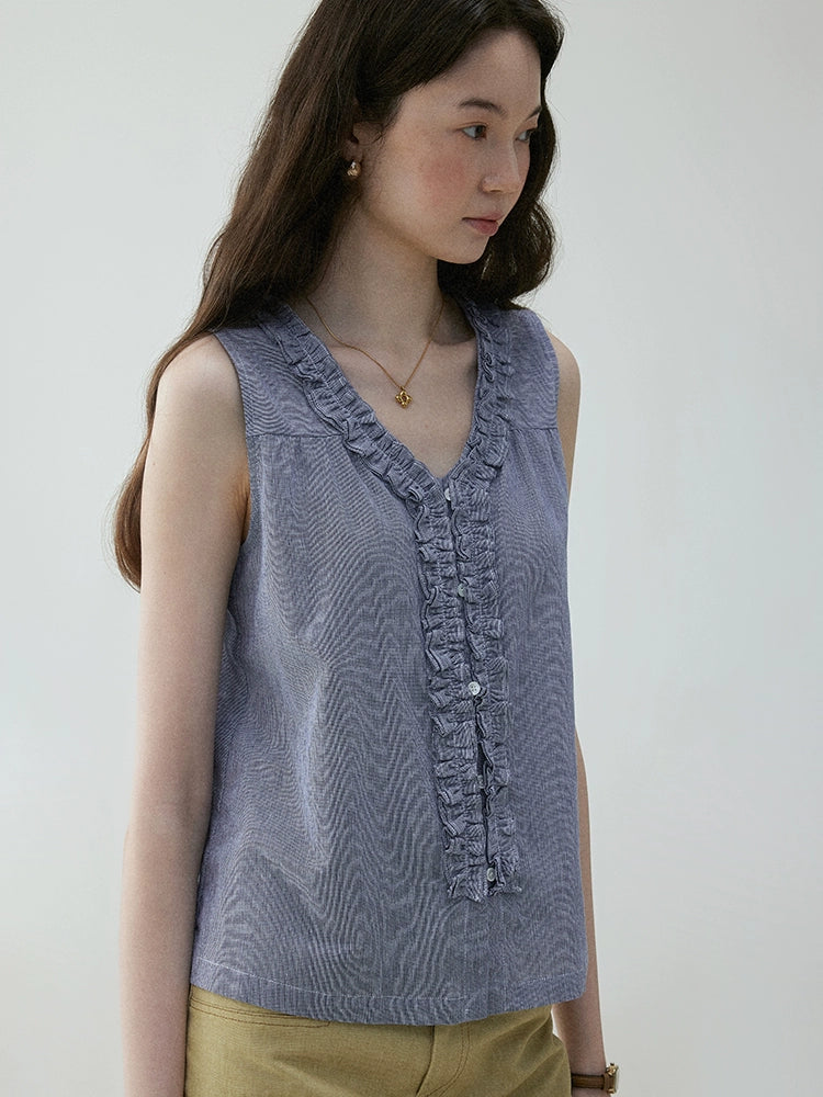 VOOE Front and Rear Two Wear Lace Vest Shirts