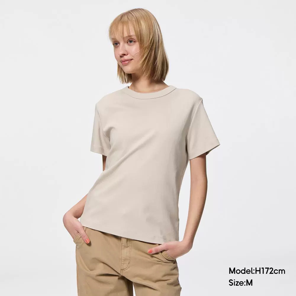 GU Round Neck Loose Casual Tee