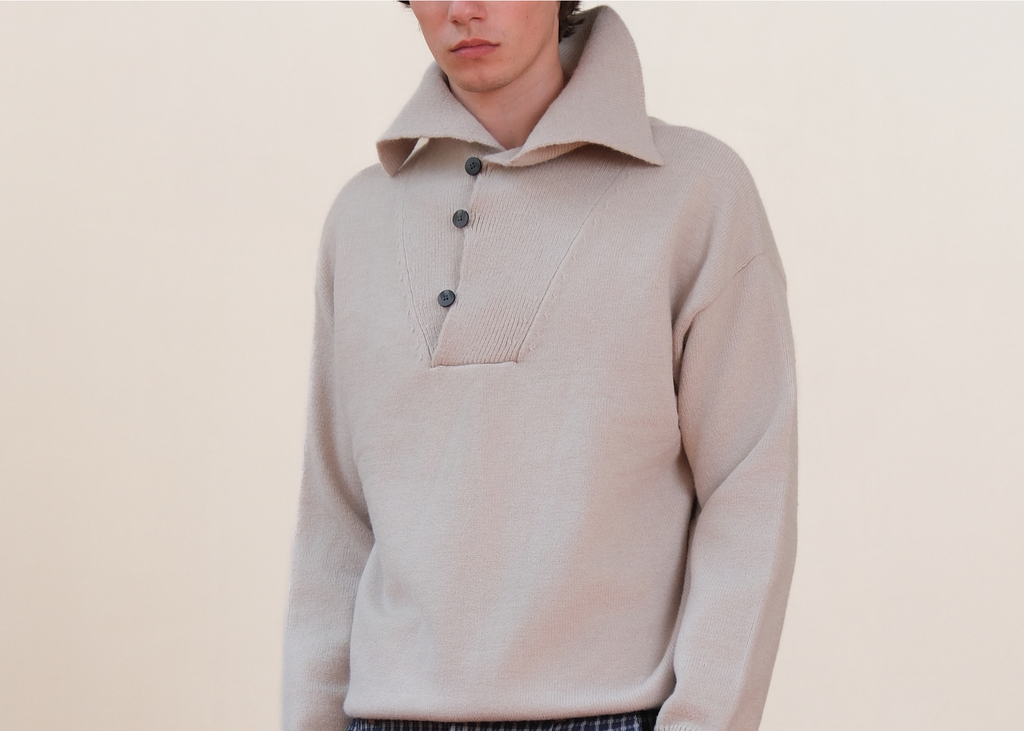 Set for Life Diagonal Turtleneck Side Buckle Knitted Sweater
