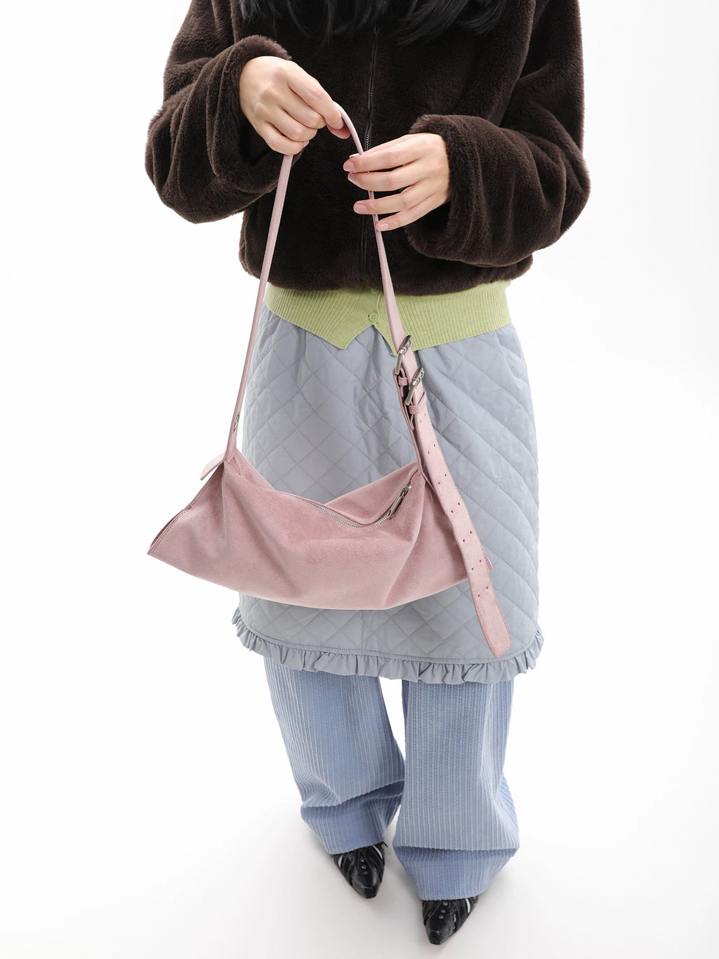 JANDRESS Asymmetrical Punched Crossbody Armpit Bag