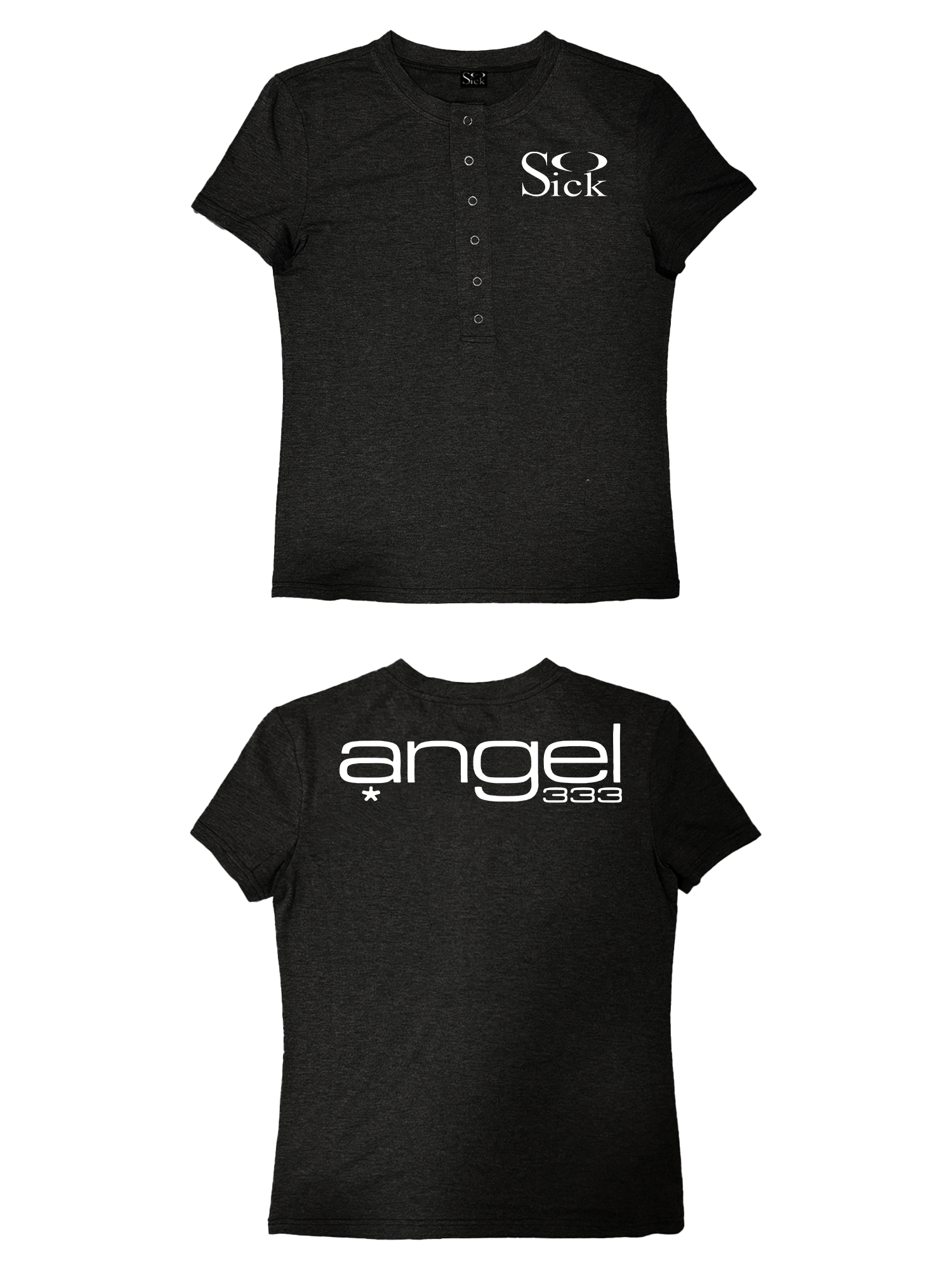 SoSick 25ss * "Basic Series" Front Shoulder Silver Buckle Crew Neck Premium Tee