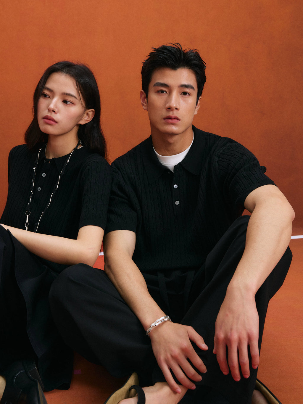 NO LOGO Retro Loose Loose Lazy Lapel Tee