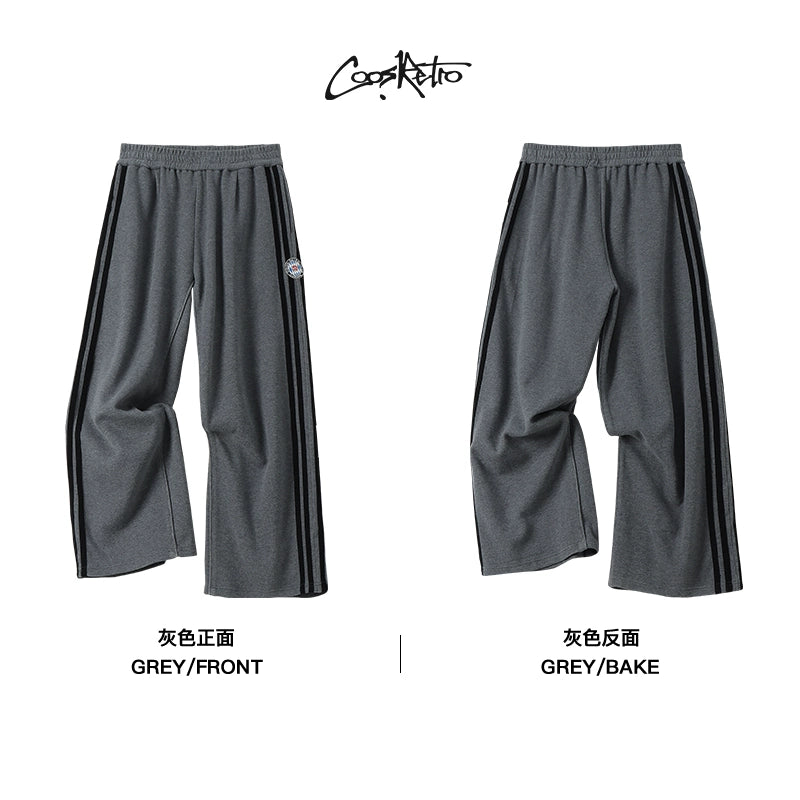 CoosRetro Striped Straight Loose Casual Wide Leg Pants