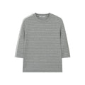 FUNKYFUN Stretch Pinstriped Front Shoulder Tee