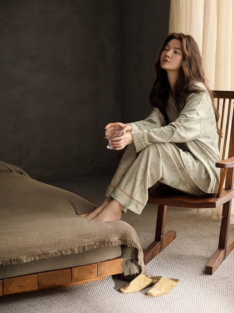 Yuenai New Chinese Long-sleeved Loungewear Pajamas