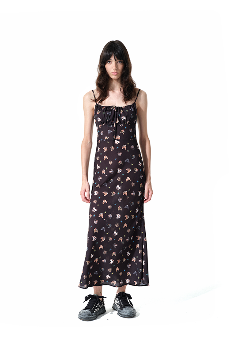 Two Little Guys Vintage Puppy Print Suspender Dress