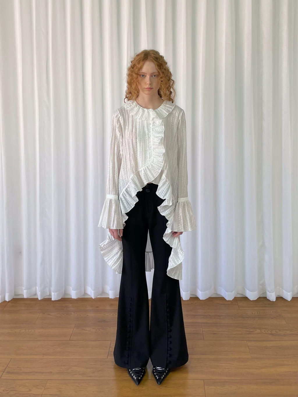 Loosesmell Skinny Premium Drape Wide Leg Pants Floor-mopping Pants