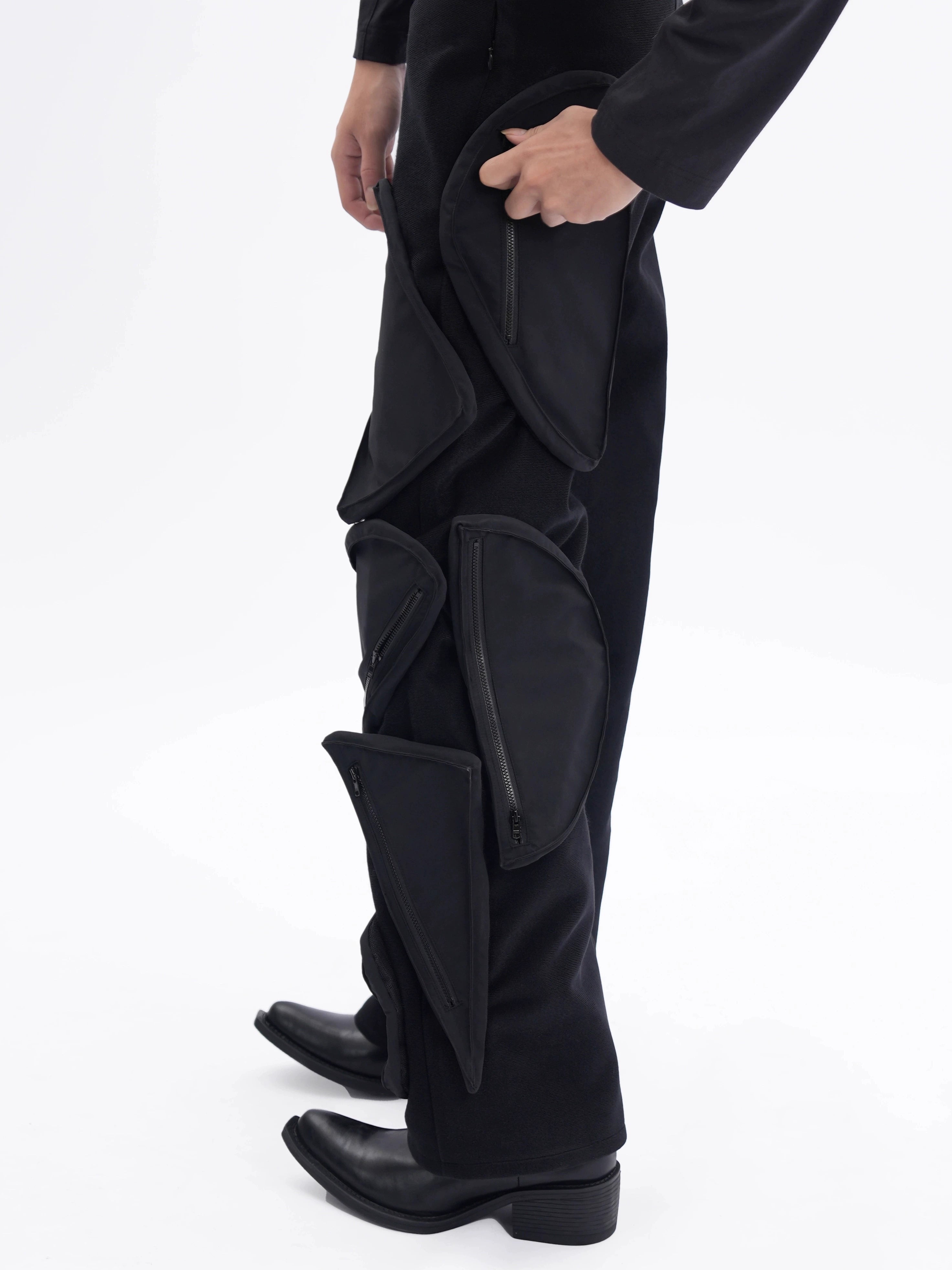 ETHEREAL PRODUCTION Multi-pocket Velcro Straight Trousers