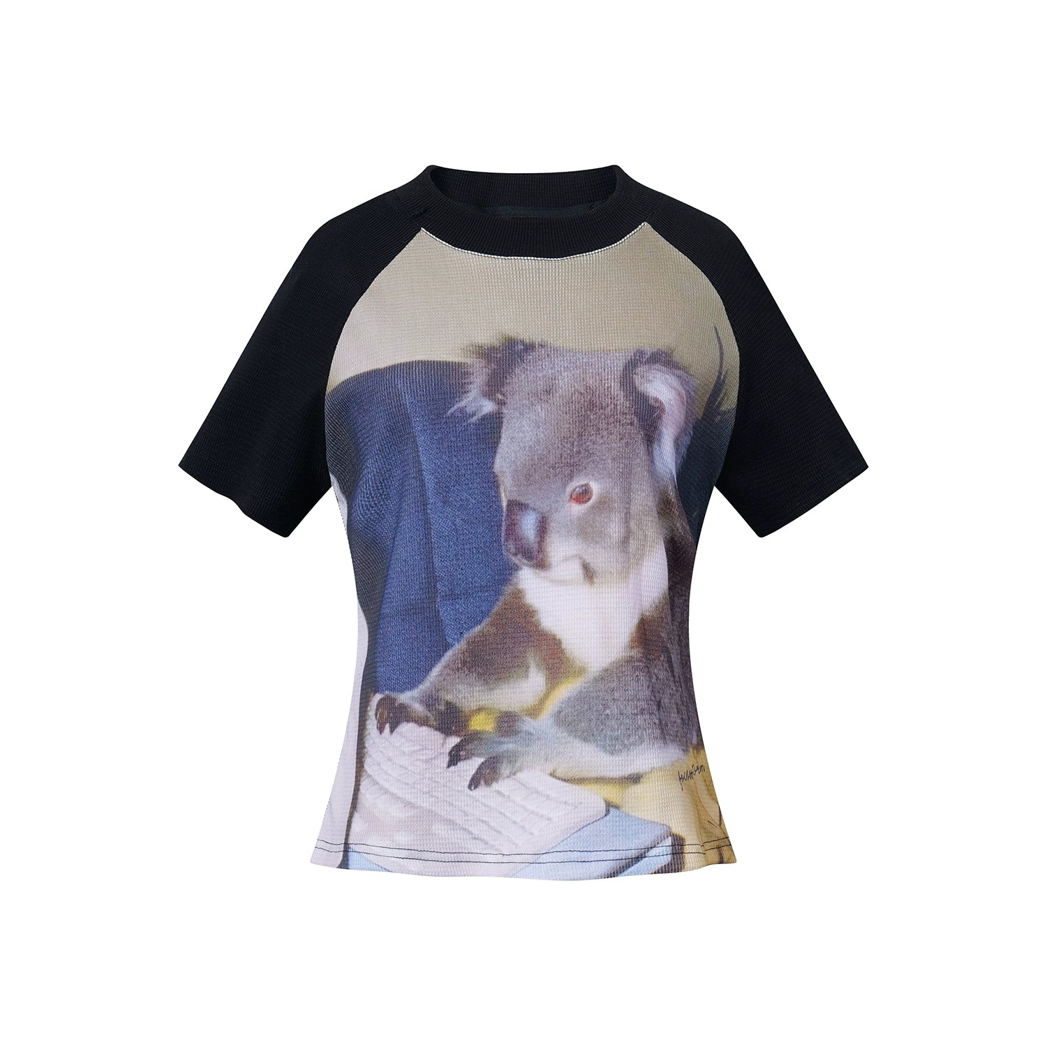 MICHINNYON Printed Shoulder Plugs Slim and Thin Tee