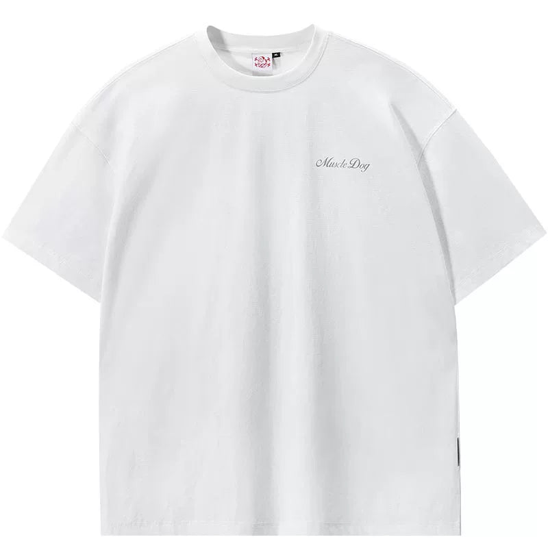 Muscle Dog Reflective Print Athleisure Tee