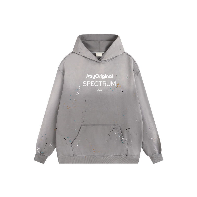 ATRY Hand-painted Splashing Ink Gradual Change Washed Sweater