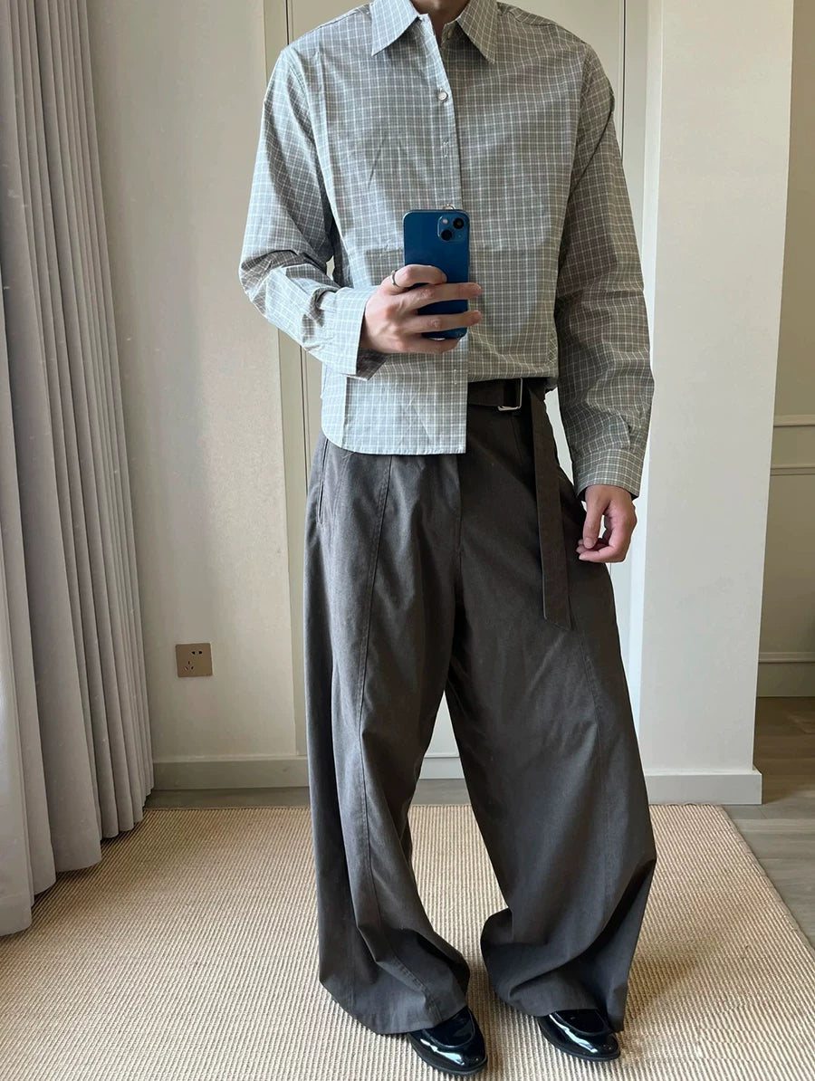 TWOMOONS Versatile Casual Checked Shirt