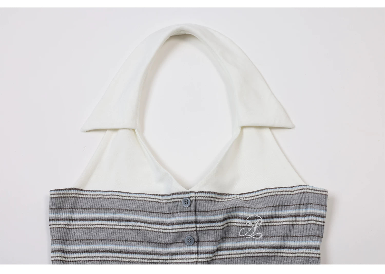 Ablueberry Striped Neck Vest