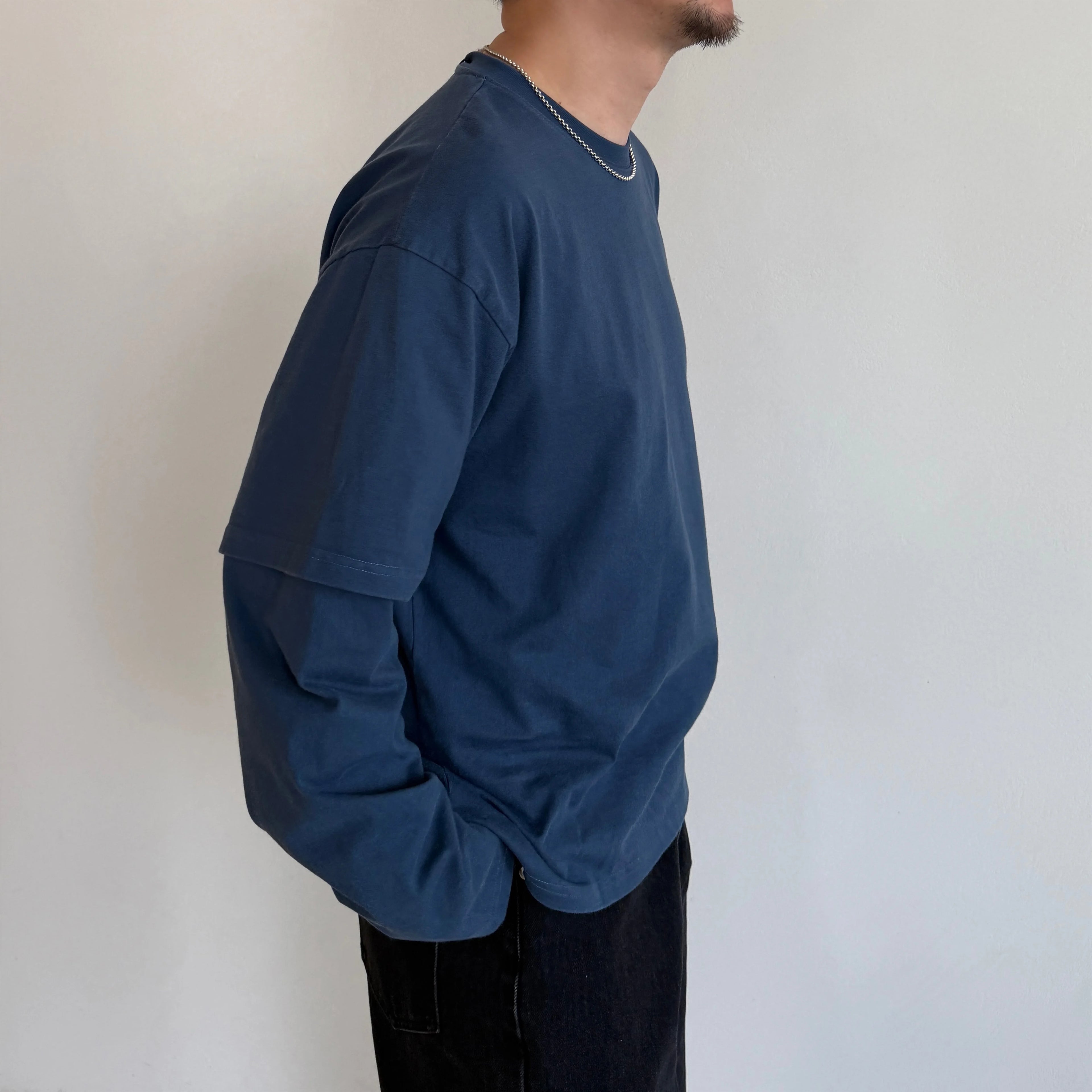 Anniehall Slack Fake Two Piece Casual Long Sleeve