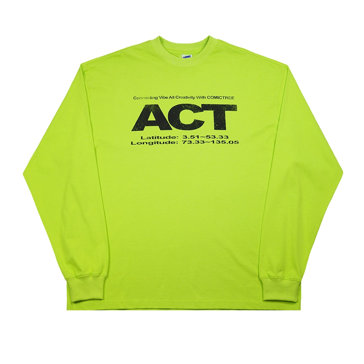 ComicTree C.t  multi-color action slogan long-sleeved Tee