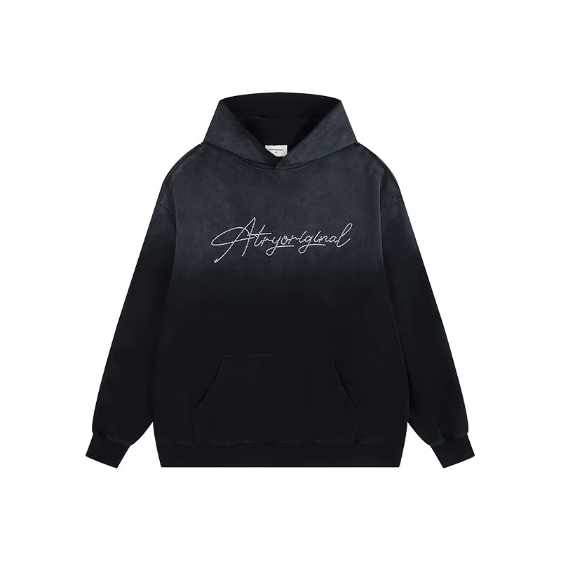 ATRY Flower LOGO Gradual Change Washed Sweater