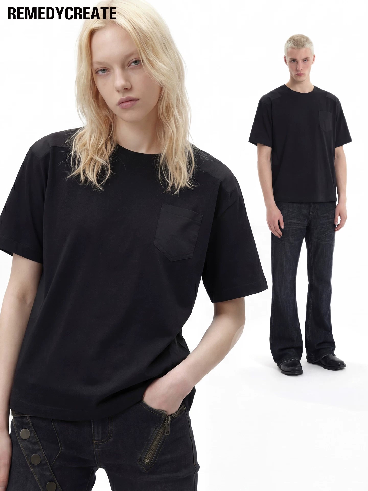 Remedy Loose Splicing Round Neck Casual Tee