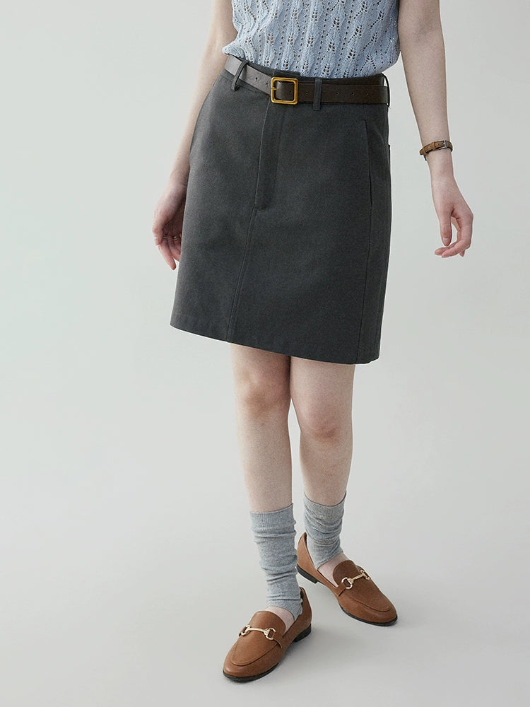 VOOE Korean High-end Simple A-shaped Skirt