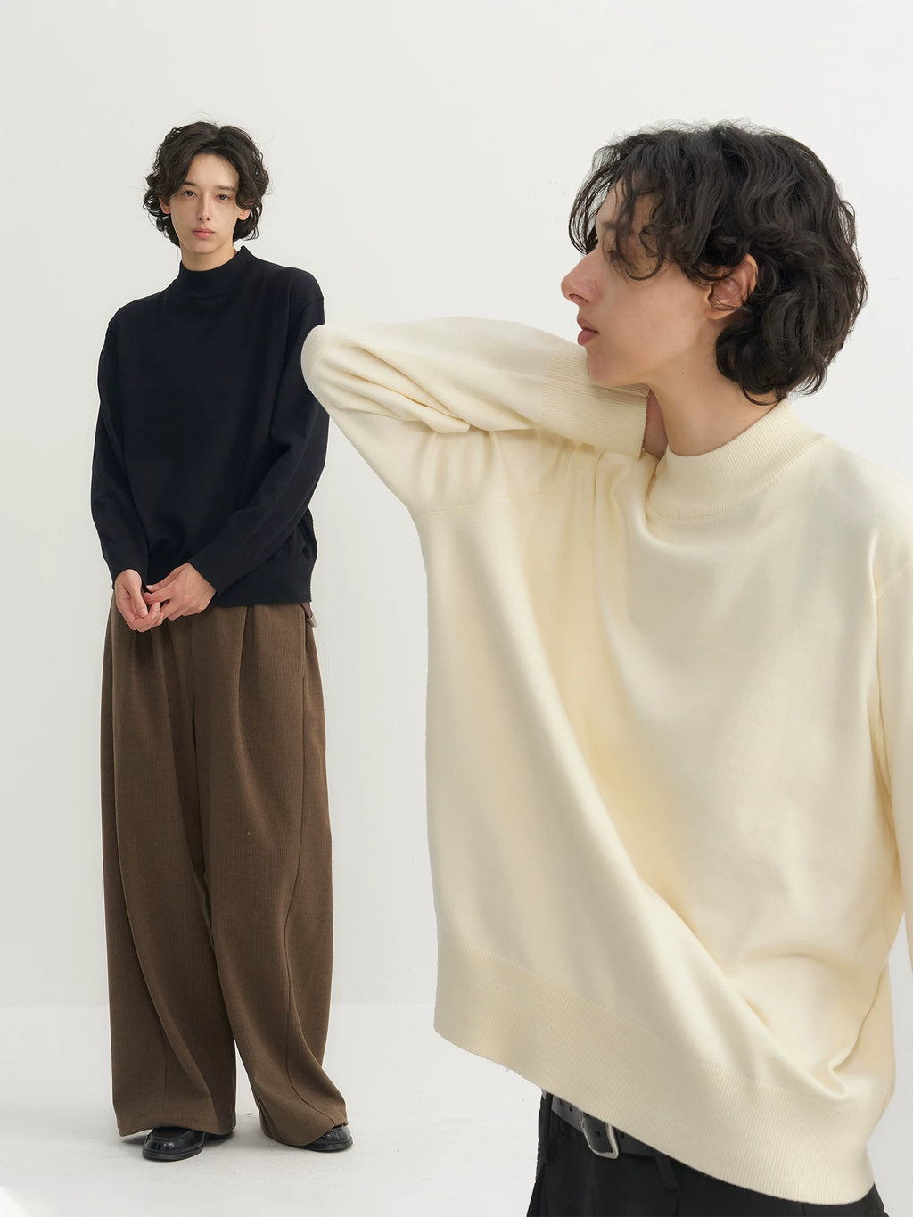 CARPEM Soft Waxy Semi-turtleneck Bottom Sweater