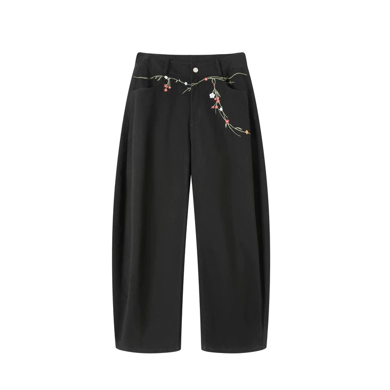 TGNS Floral-embroidered Slacks
