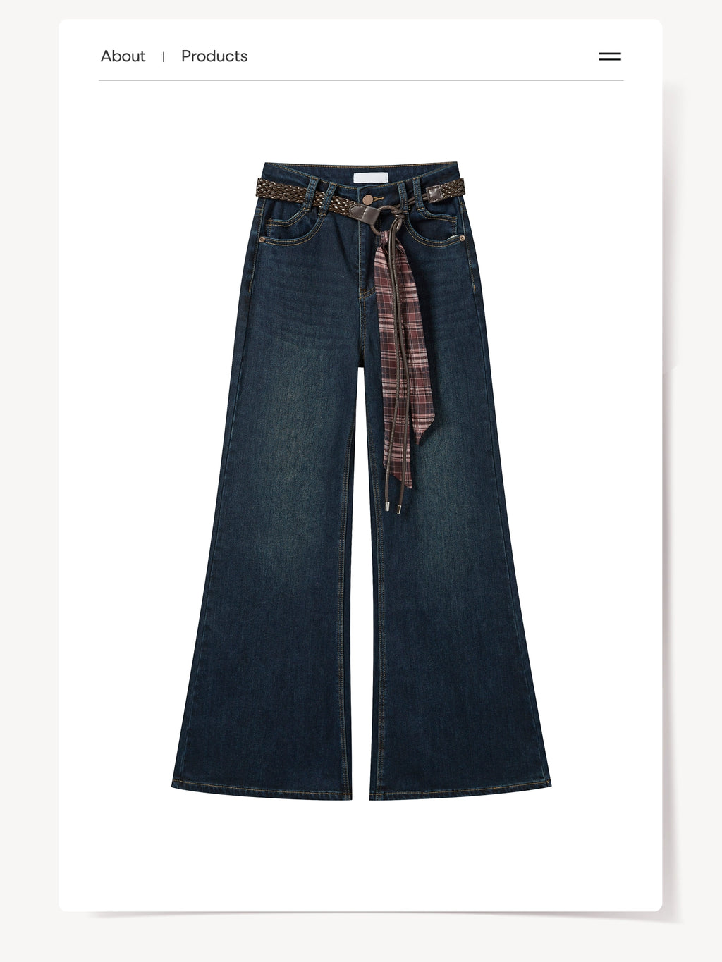 Cantonstory Vintage Belt Pull Jeans
