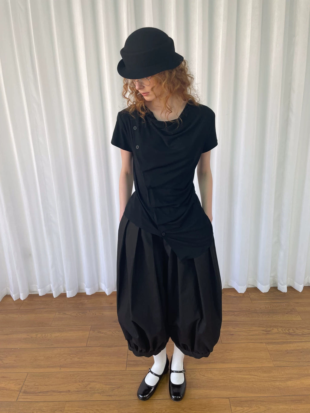 Loosesmell Chest Folds Thin Irregular Tee