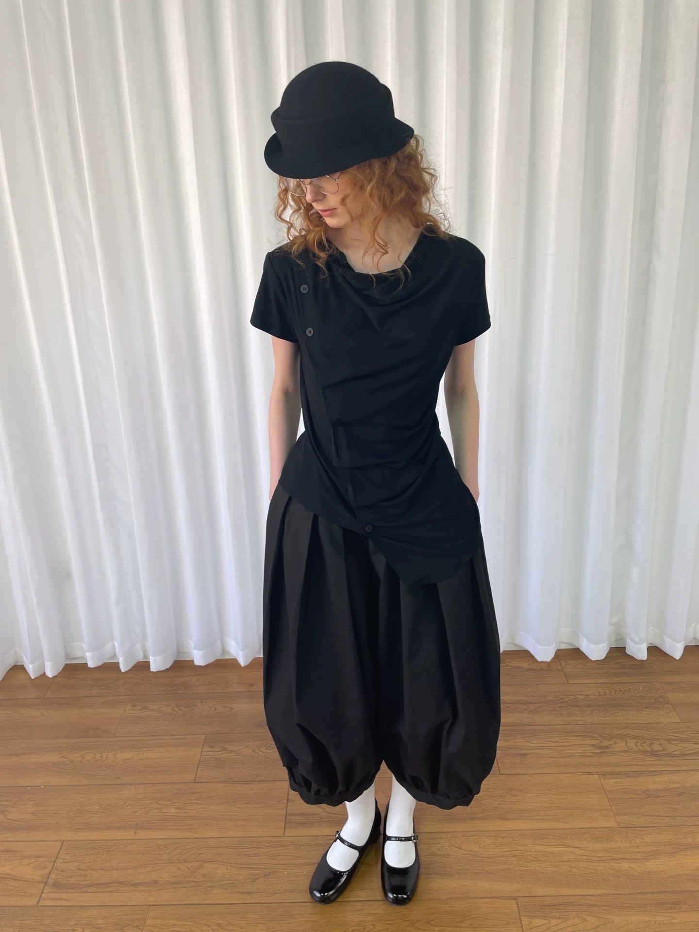 Loosesmell Chest Folds Thin Irregular Tee