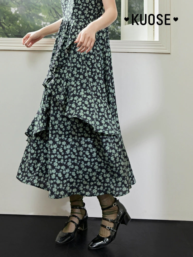Kuose French Floral Suspender Dress